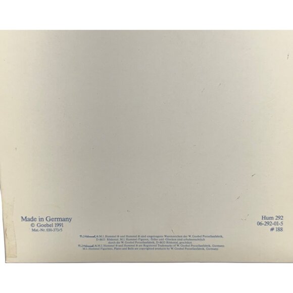 M J Hummel “Friends‎ Forever" Collector Relief Plates 1991 "Meditation" Org. Box - Picture 13 of 15